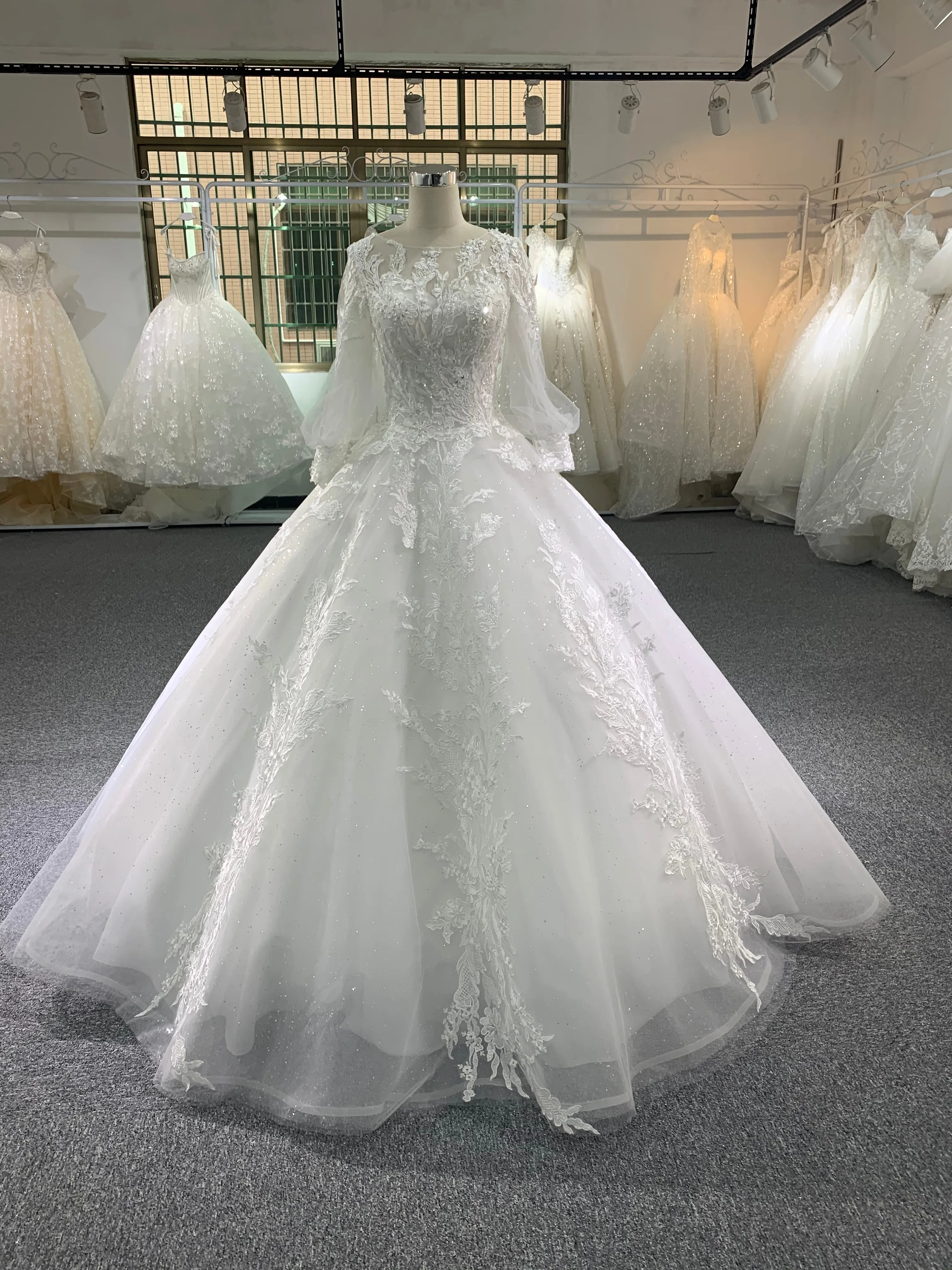 BYG sweet lantern sleeves wedding drees