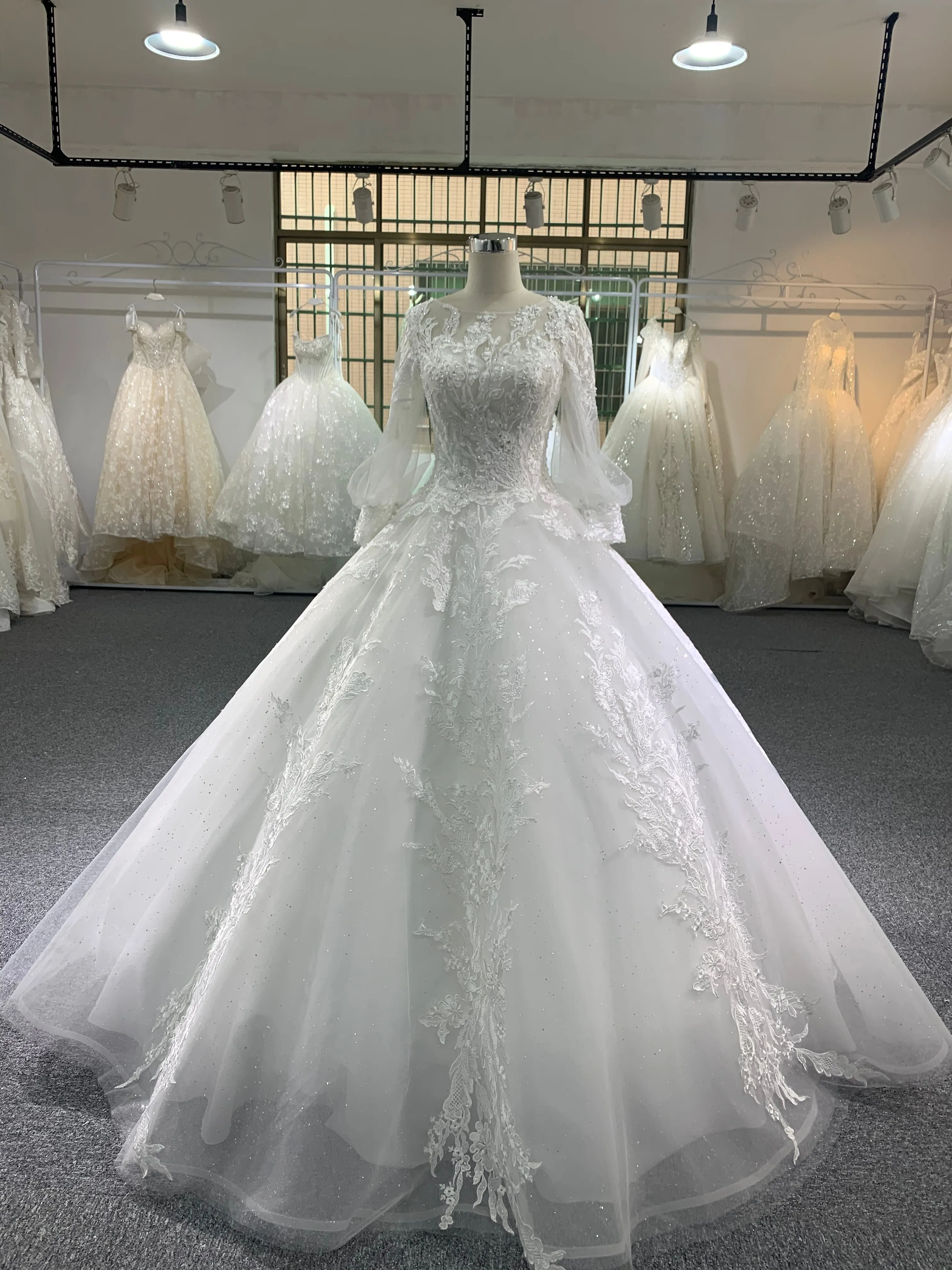 BYG sweet lantern sleeves wedding drees