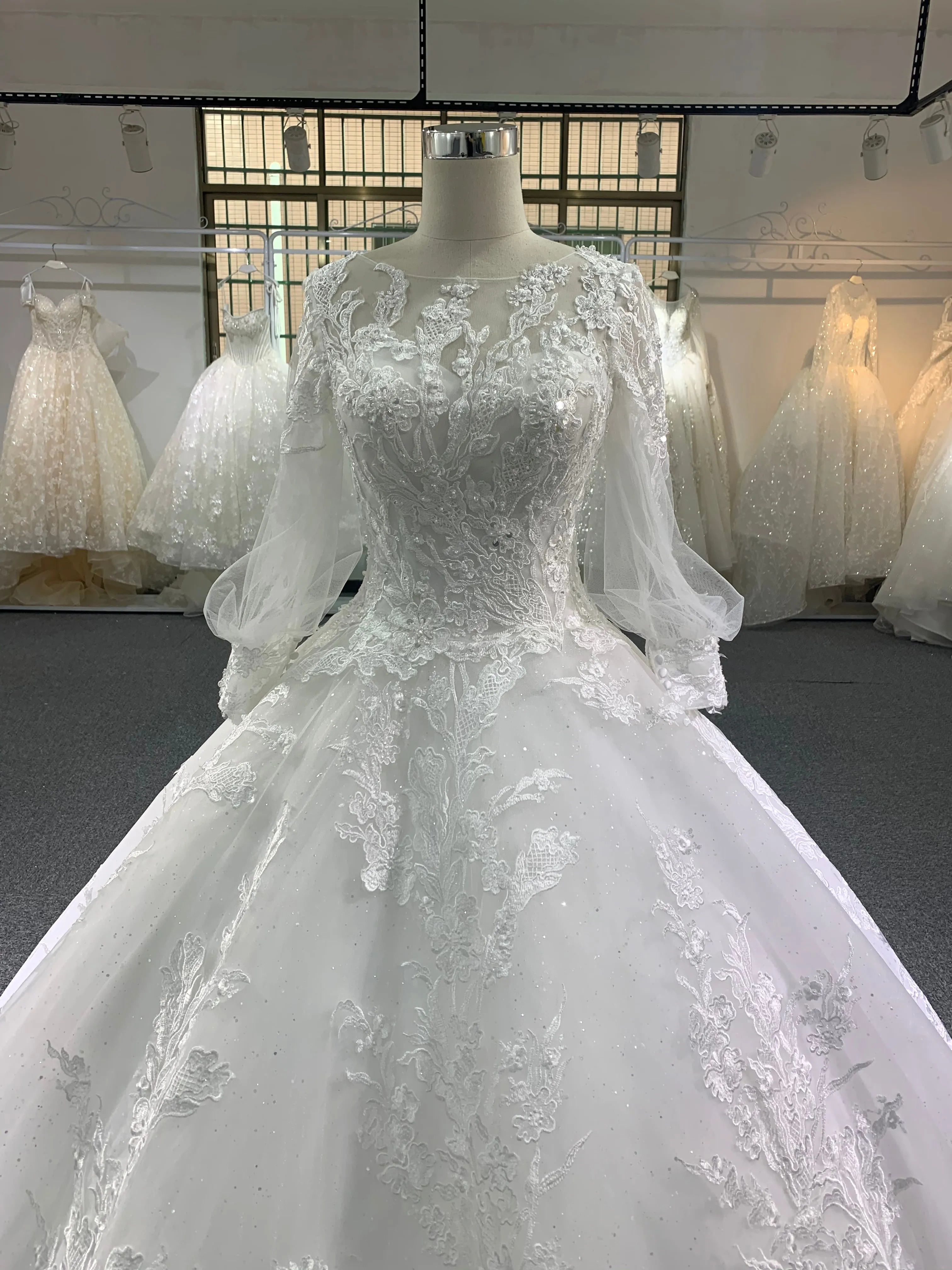 BYG sweet lantern sleeves wedding drees