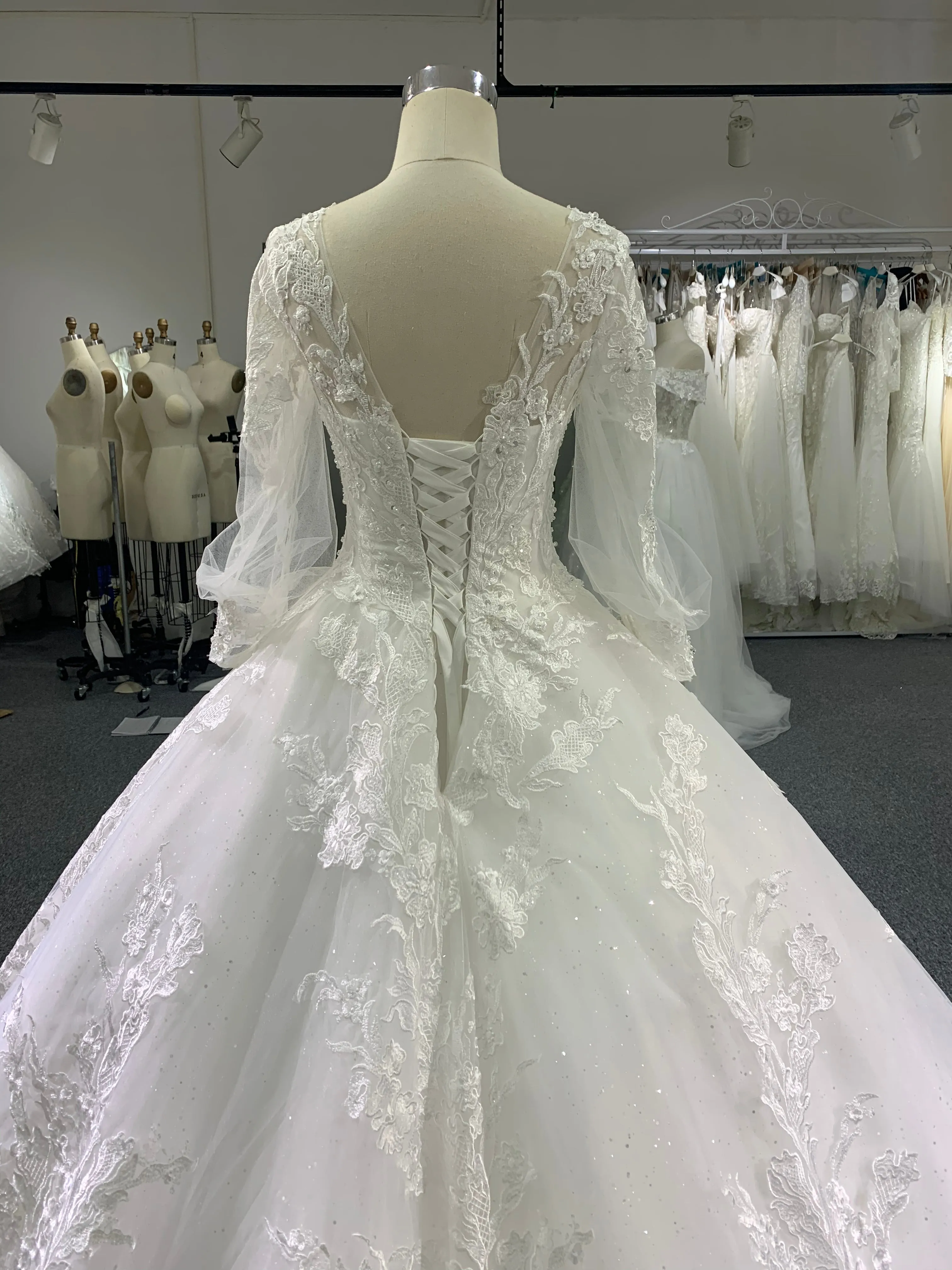 BYG sweet lantern sleeves wedding drees
