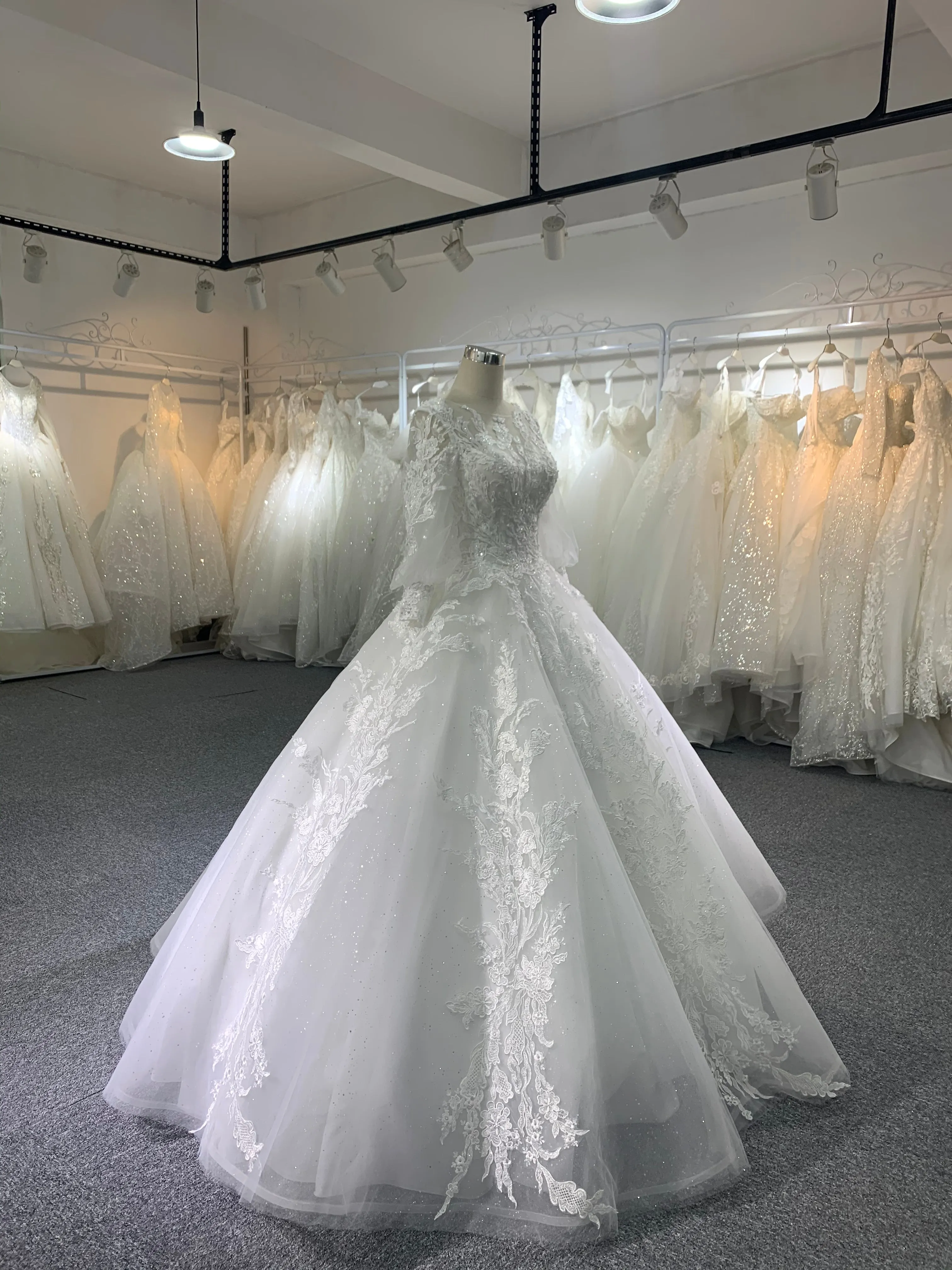 BYG sweet lantern sleeves wedding drees