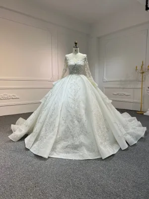 BYG#Z310 LUXURY LAYERING LONG SLEEVES WEDDING DRESS