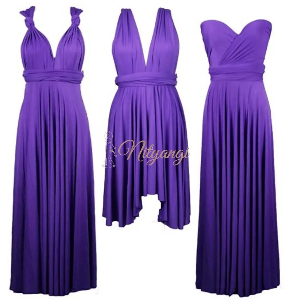 Cadbury Purple Convertible Infinity bridesmaid dress Express NZ wide