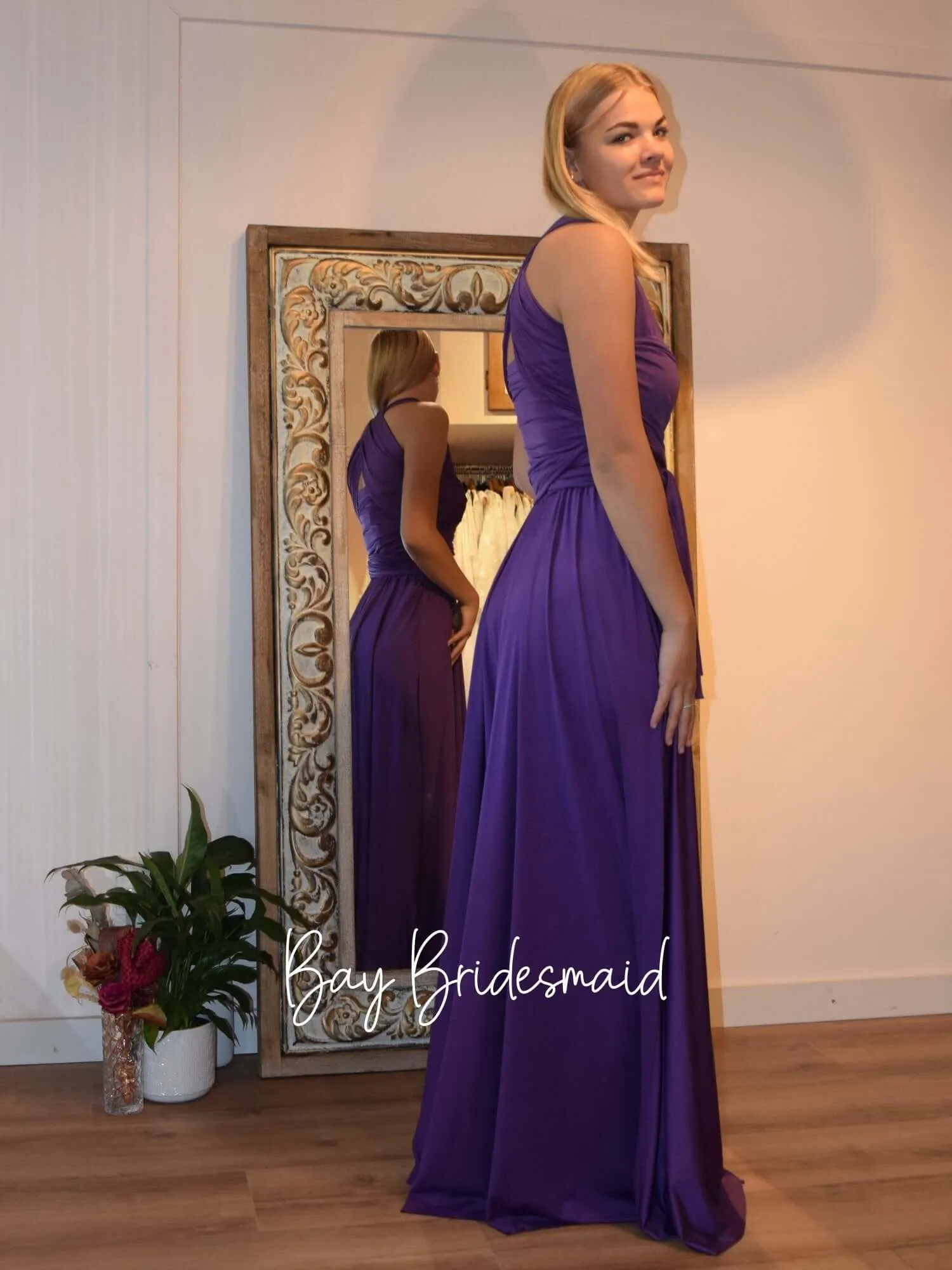 Cadbury Purple Convertible Infinity bridesmaid dress Express NZ wide