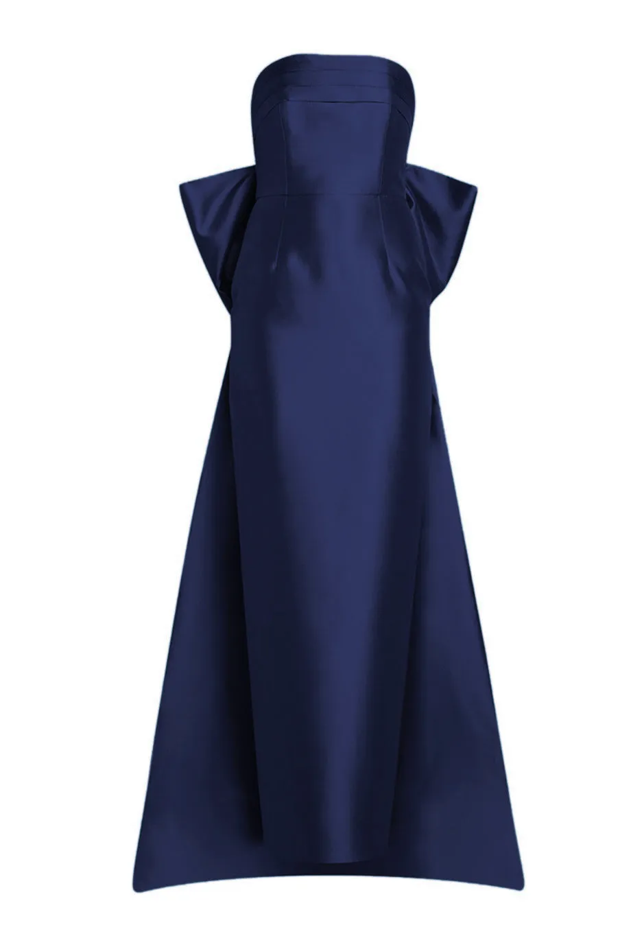 Camille Silk and Wool Column Gown with Removable Train