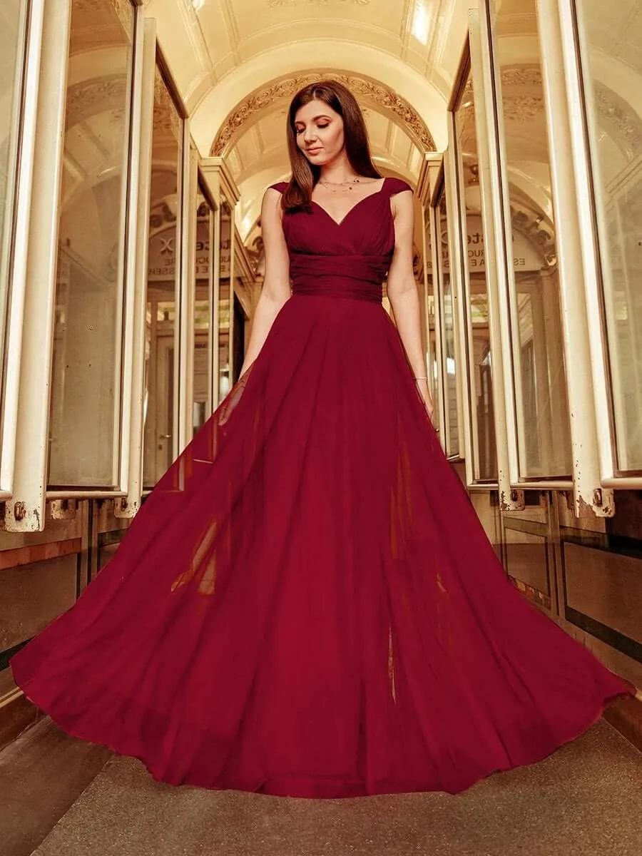 Cammy sleeveless tulle bridesmaid dress in burgundy s8 Express NZ wide
