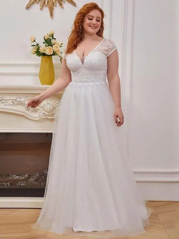 Candice sparkling plus size wedding dress in ivory Express NZ wide
