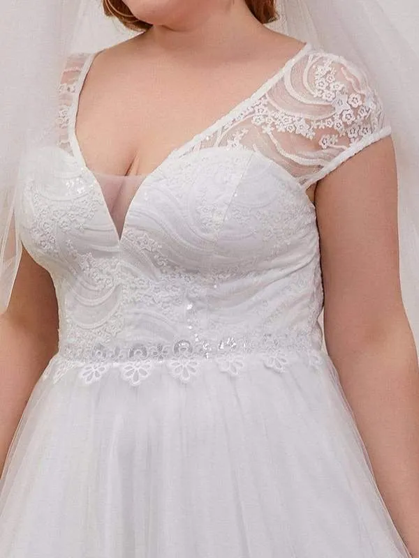 Candice sparkling plus size wedding dress in ivory Express NZ wide