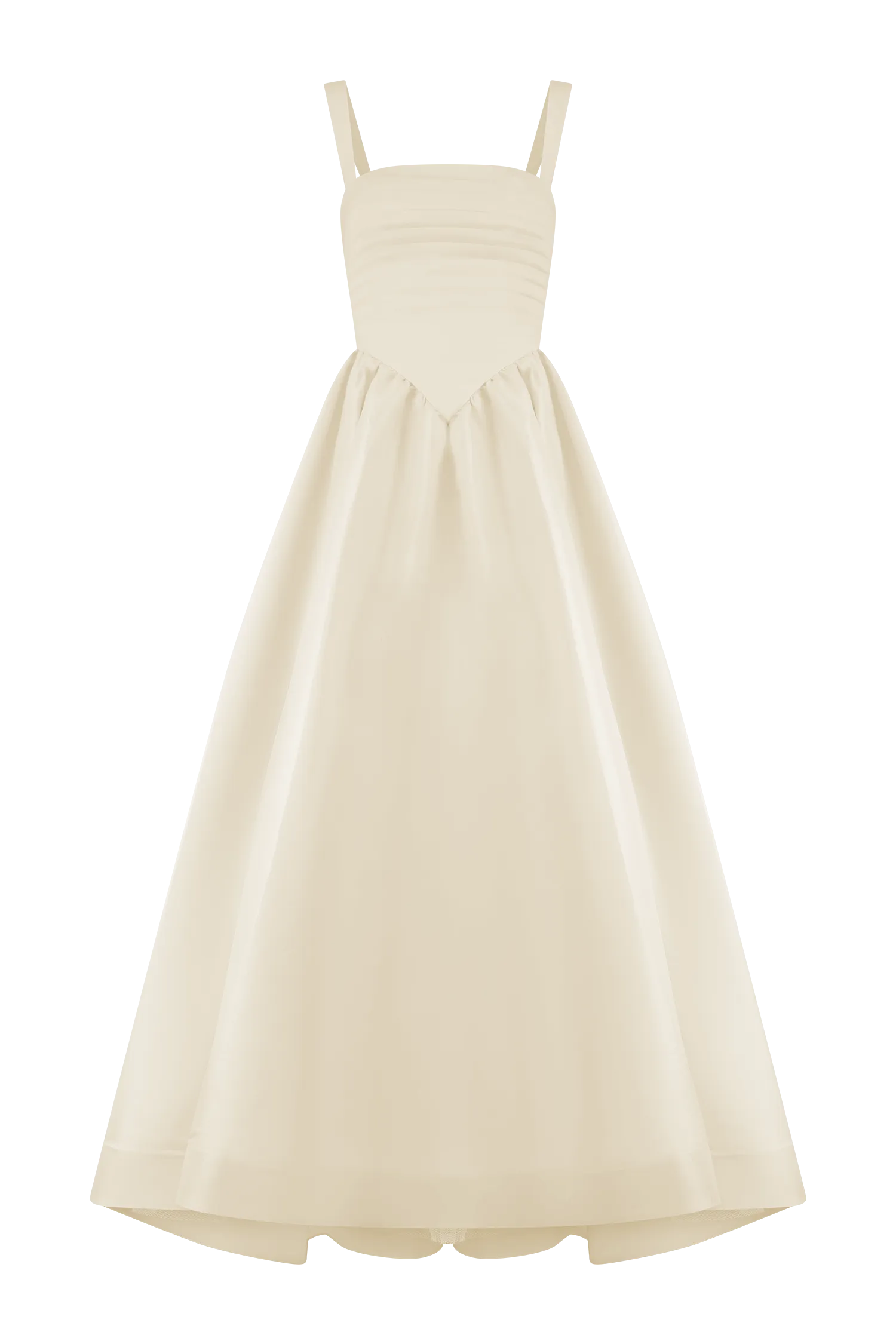 Carla Ruched Gown - Cream Ivory