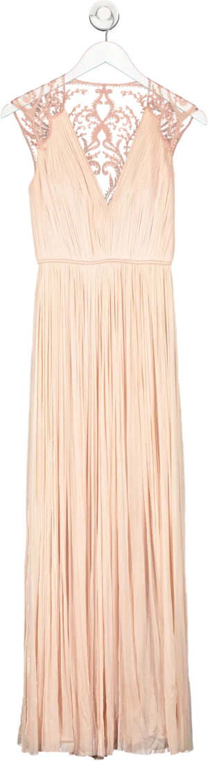 Catherine Deane Pink Lace Back Floaty Gown UK 8