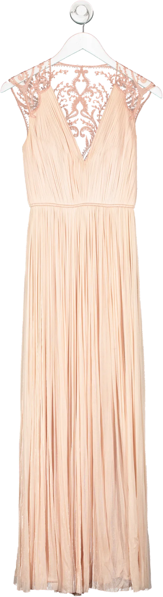 Catherine Deane Pink Lace Back Floaty Gown UK 8
