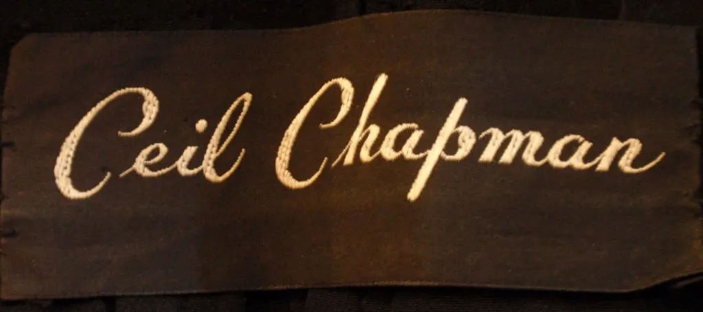 CEIL CHAPMAN 1960s Vintage 2 pc Black Beaded Gown
