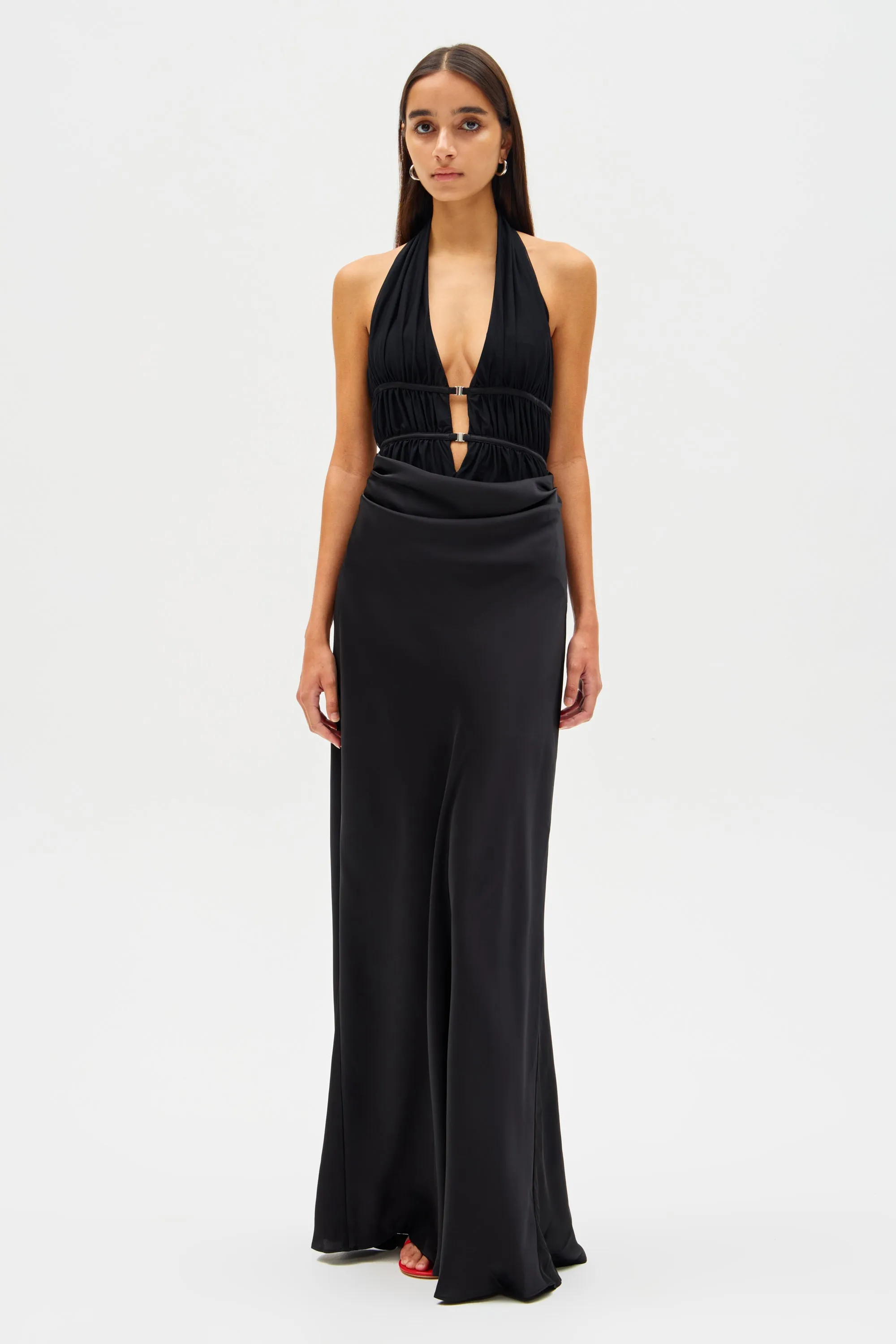 CELINE SATIN MAXI DRESS