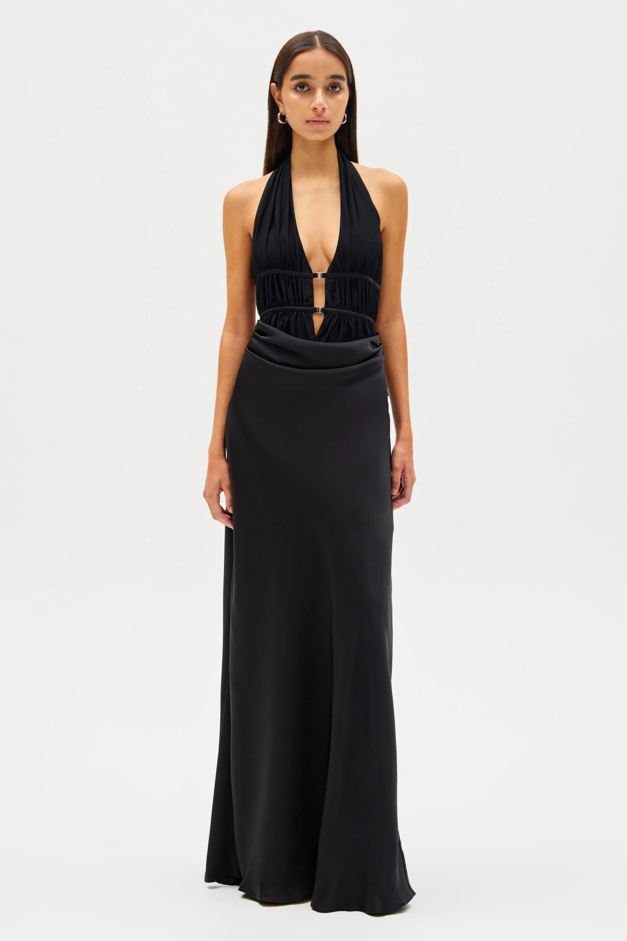 CELINE SATIN MAXI DRESS