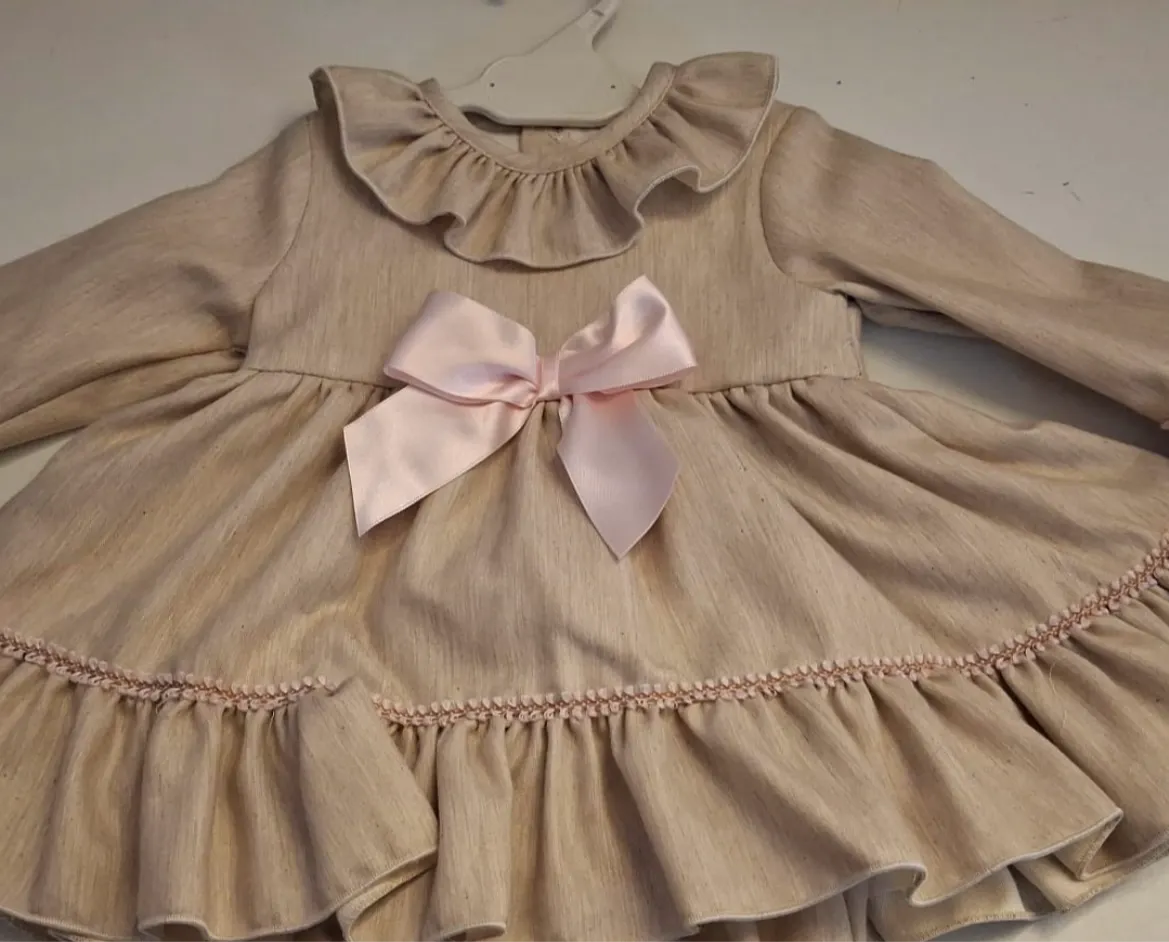 Ceyber Older Girls Beige and Pink Dress