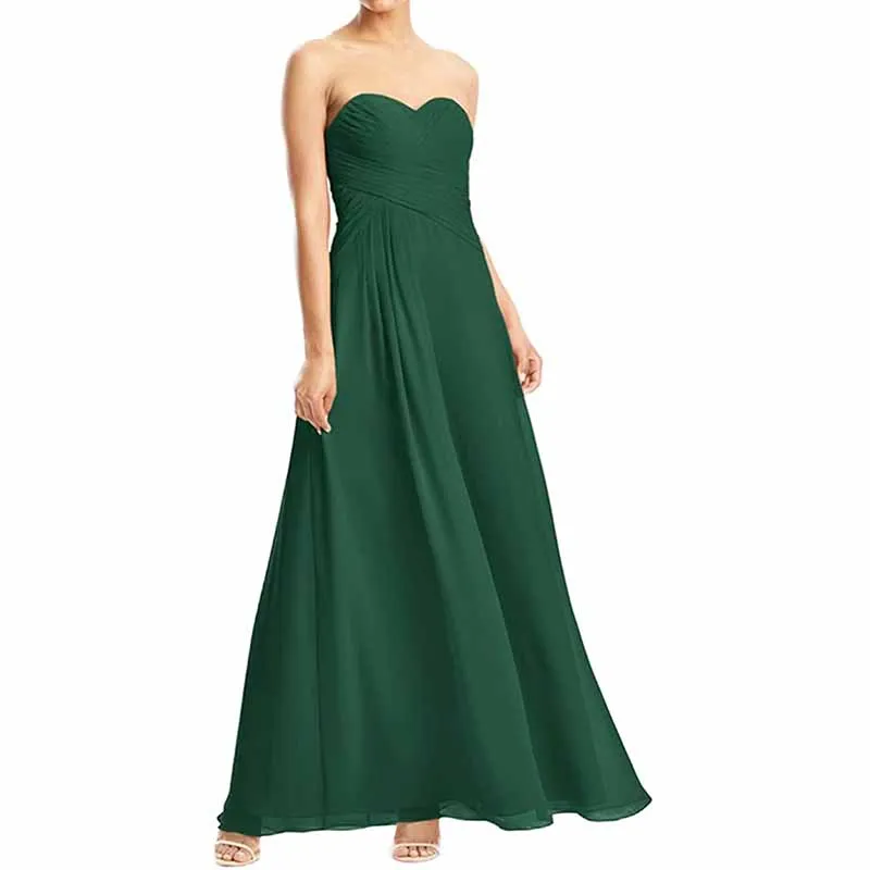 Chiffon Bridesmaid Dress Off The Shoulder Prom Dress Long Sweetheart Formal Evening Gowns