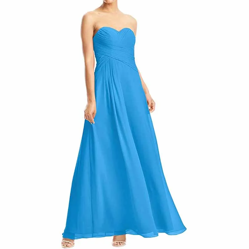 Chiffon Bridesmaid Dress Off The Shoulder Prom Dress Long Sweetheart Formal Evening Gowns