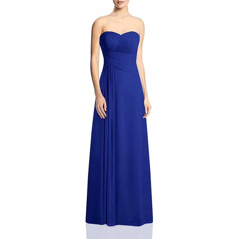 Chiffon Bridesmaid Dress Off The Shoulder Prom Dress Long Sweetheart Formal Evening Gowns