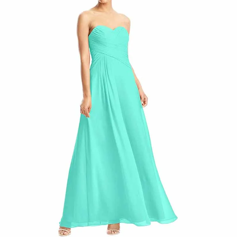 Chiffon Bridesmaid Dress Off The Shoulder Prom Dress Long Sweetheart Formal Evening Gowns