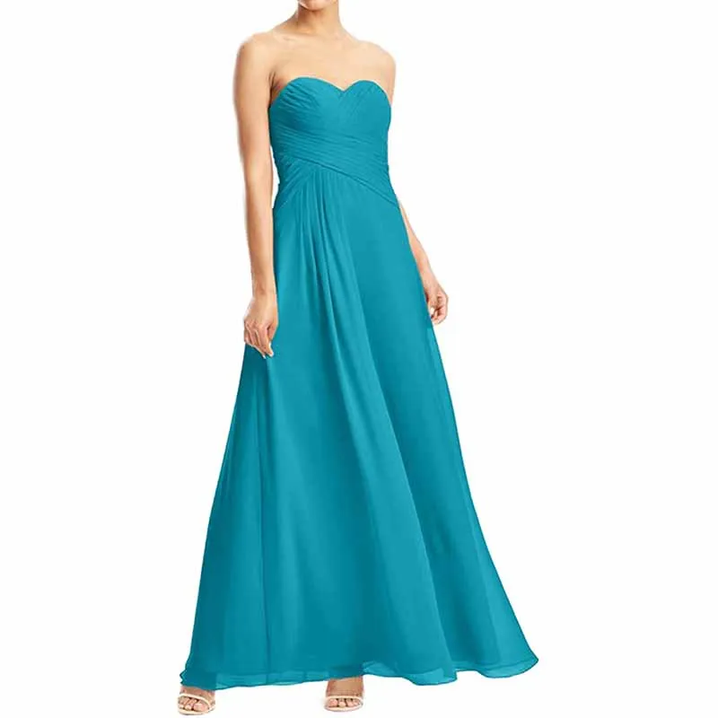 Chiffon Bridesmaid Dress Off The Shoulder Prom Dress Long Sweetheart Formal Evening Gowns