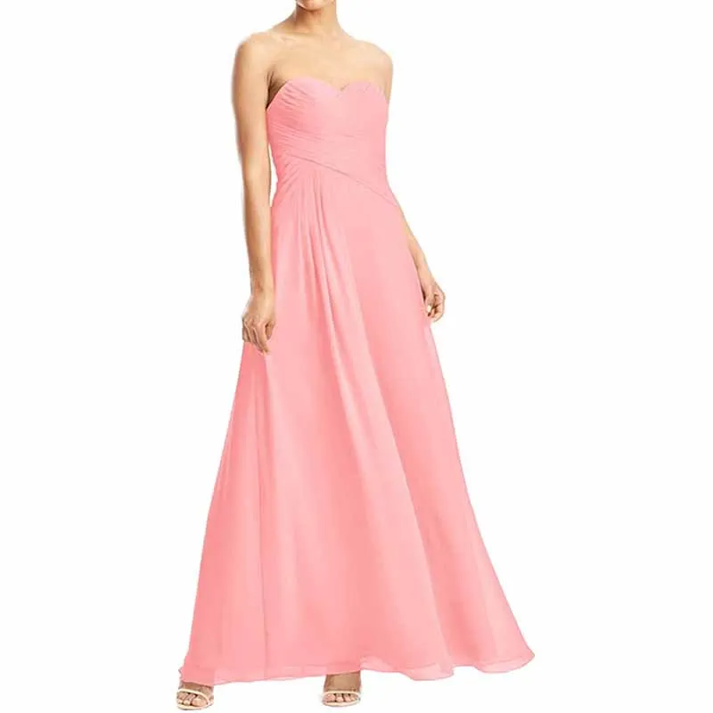 Chiffon Bridesmaid Dress Off The Shoulder Prom Dress Long Sweetheart Formal Evening Gowns