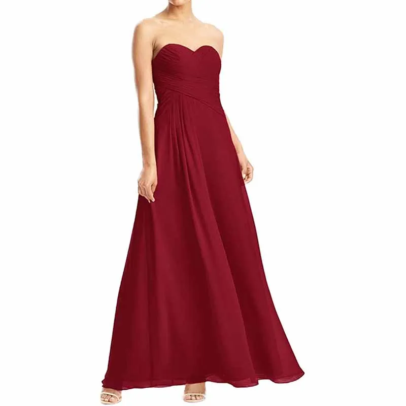 Chiffon Bridesmaid Dress Off The Shoulder Prom Dress Long Sweetheart Formal Evening Gowns