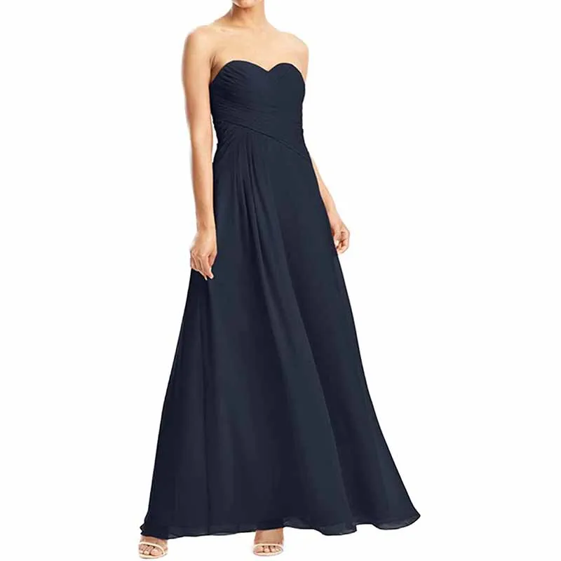 Chiffon Bridesmaid Dress Off The Shoulder Prom Dress Long Sweetheart Formal Evening Gowns