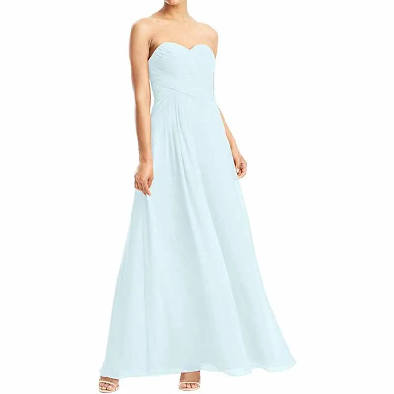 Chiffon Bridesmaid Dress Off The Shoulder Prom Dress Long Sweetheart Formal Evening Gowns