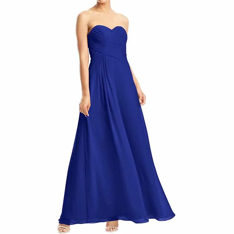 Chiffon Bridesmaid Dress Off The Shoulder Prom Dress Long Sweetheart Formal Evening Gowns