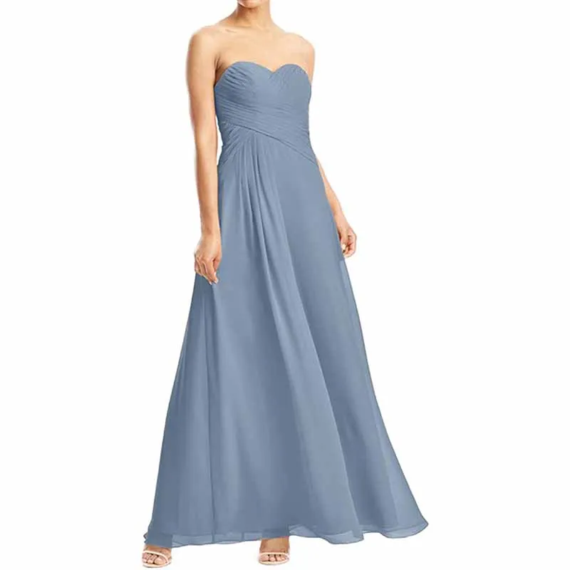 Chiffon Bridesmaid Dress Off The Shoulder Prom Dress Long Sweetheart Formal Evening Gowns