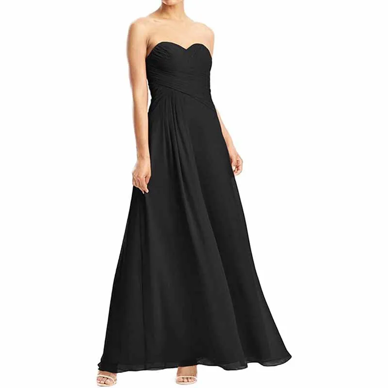Chiffon Bridesmaid Dress Off The Shoulder Prom Dress Long Sweetheart Formal Evening Gowns