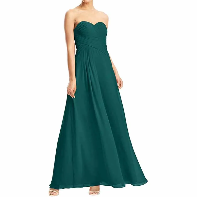 Chiffon Bridesmaid Dress Off The Shoulder Prom Dress Long Sweetheart Formal Evening Gowns