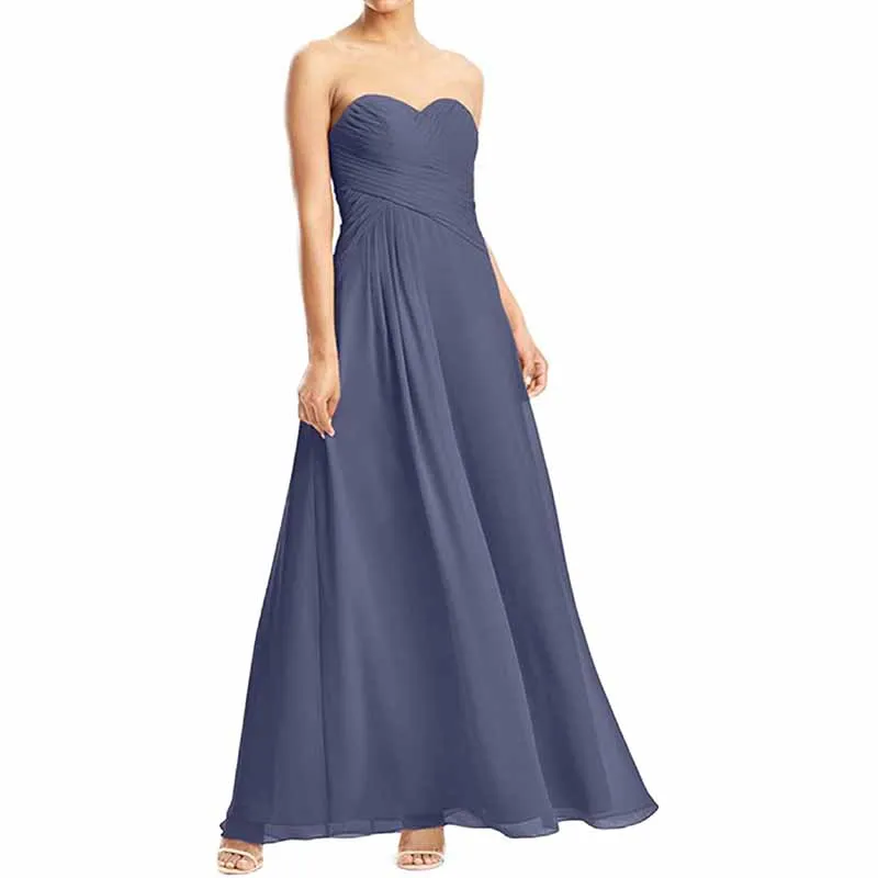 Chiffon Bridesmaid Dress Off The Shoulder Prom Dress Long Sweetheart Formal Evening Gowns