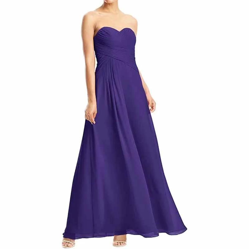Chiffon Bridesmaid Dress Off The Shoulder Prom Dress Long Sweetheart Formal Evening Gowns