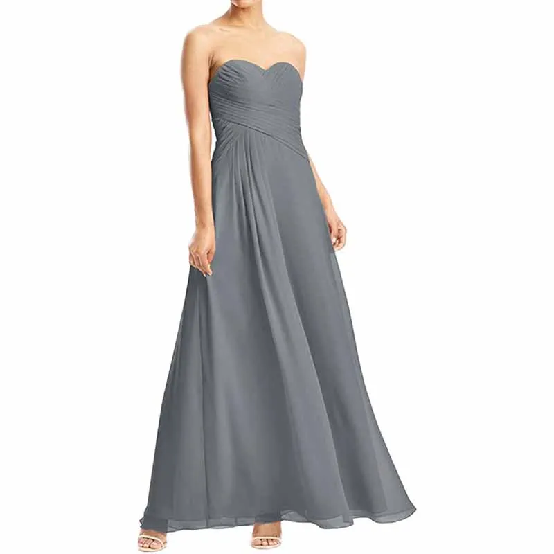 Chiffon Bridesmaid Dress Off The Shoulder Prom Dress Long Sweetheart Formal Evening Gowns