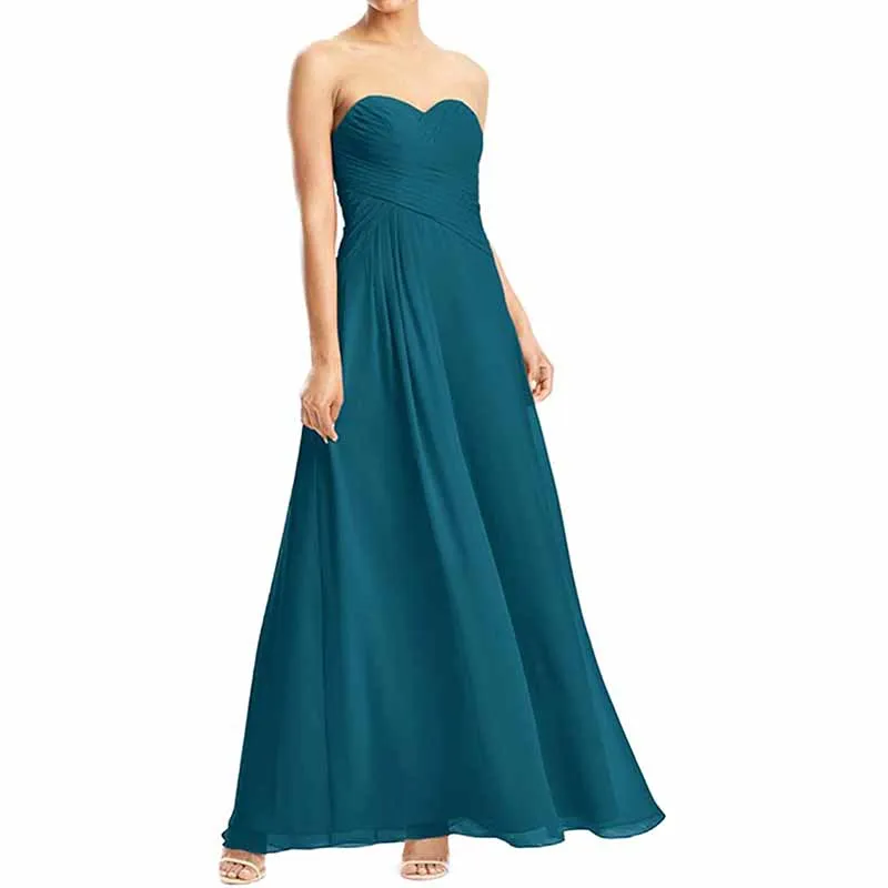 Chiffon Bridesmaid Dress Off The Shoulder Prom Dress Long Sweetheart Formal Evening Gowns
