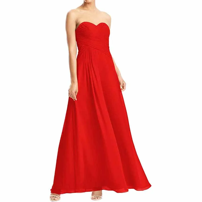 Chiffon Bridesmaid Dress Off The Shoulder Prom Dress Long Sweetheart Formal Evening Gowns