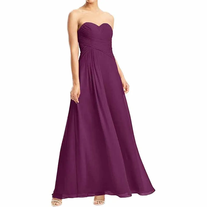 Chiffon Bridesmaid Dress Off The Shoulder Prom Dress Long Sweetheart Formal Evening Gowns