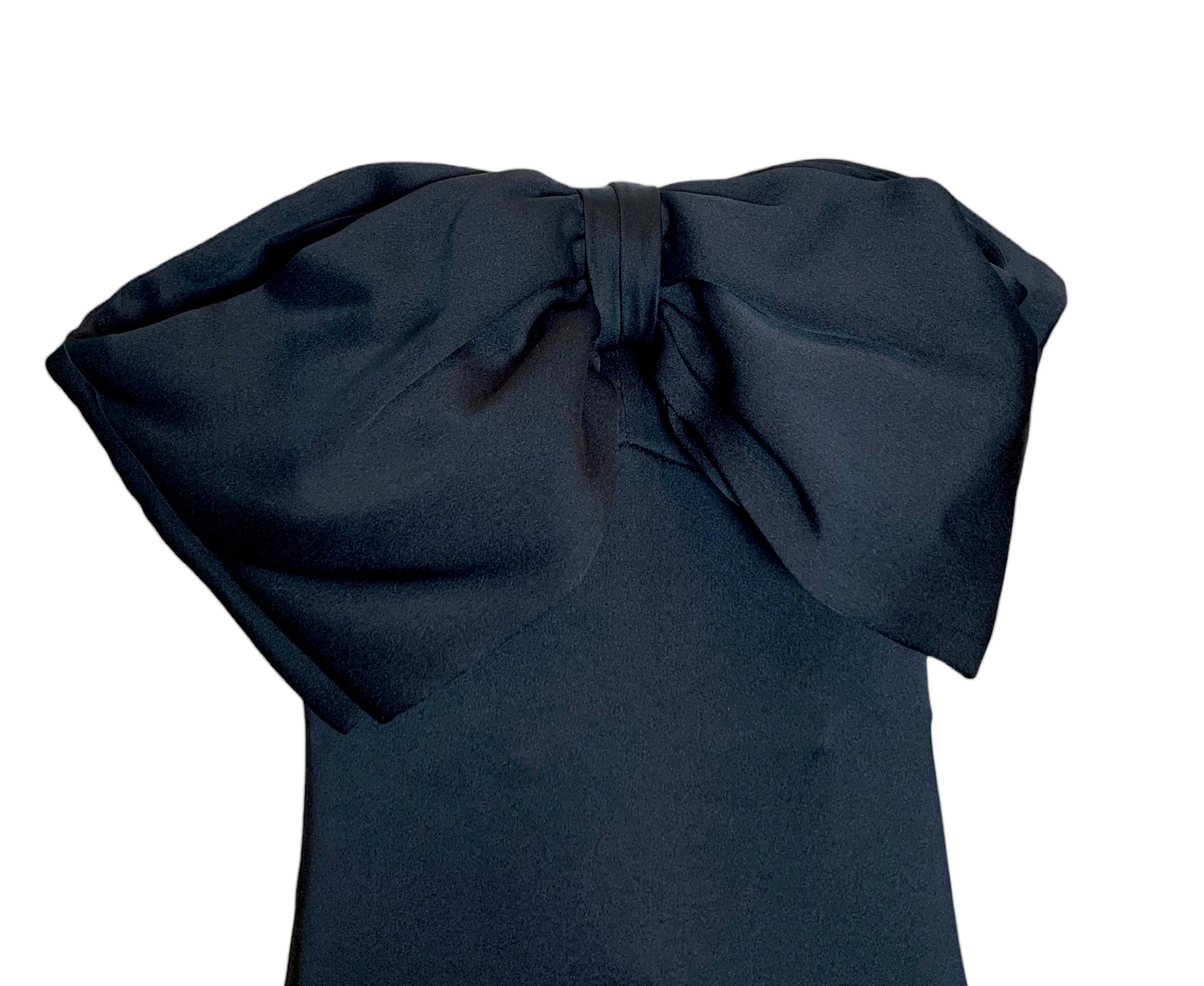 Chloe by Karl Lagerfeld 90s Black Strapless Gown With Huge Bow