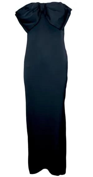 Chloe by Karl Lagerfeld 90s Black Strapless Gown With Huge Bow