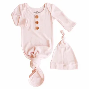 CL Knot Gown | Pearl Pink Waffle