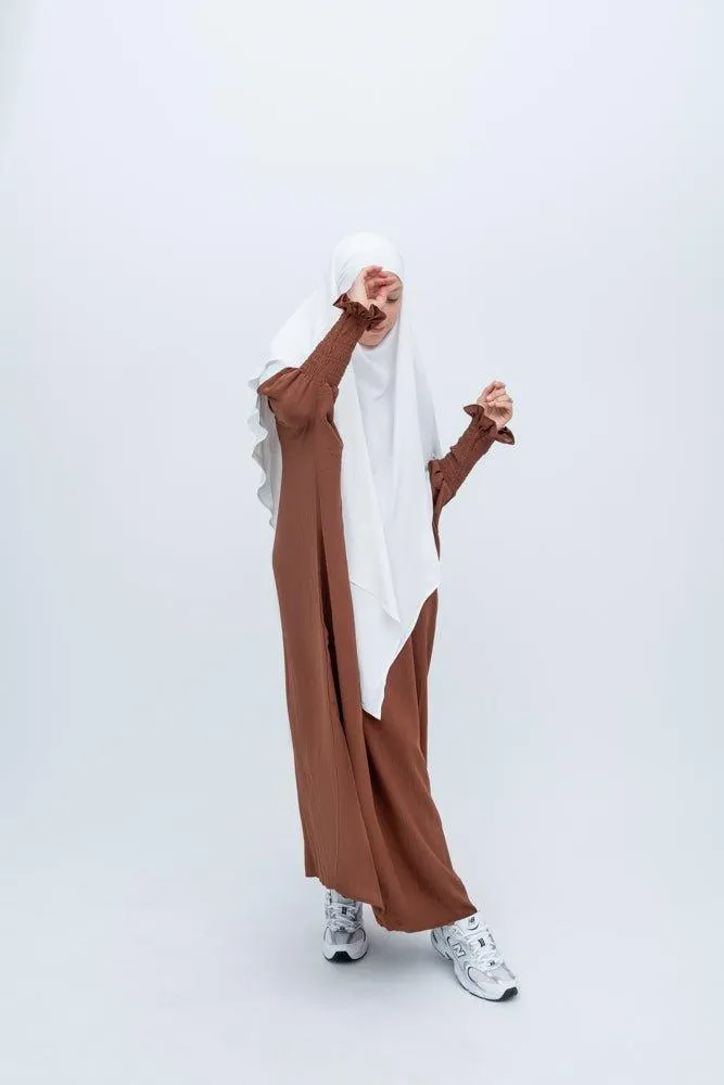 Coffee Pristine prayer gown for Omrah or prayer