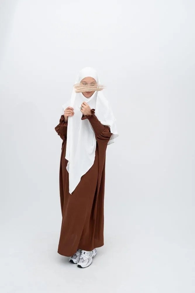 Coffee Pristine prayer gown for Omrah or prayer