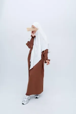Coffee Pristine prayer gown for Omrah or prayer