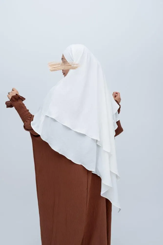 Coffee Pristine prayer gown for Omrah or prayer
