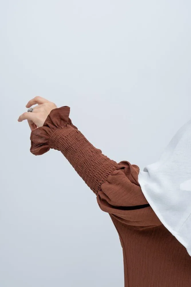 Coffee Pristine prayer gown for Omrah or prayer