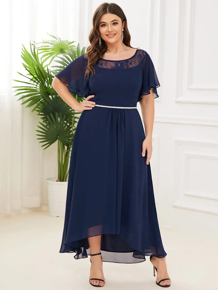 Connie navy chiffon tea length mother of the bride dress Express NZ wide