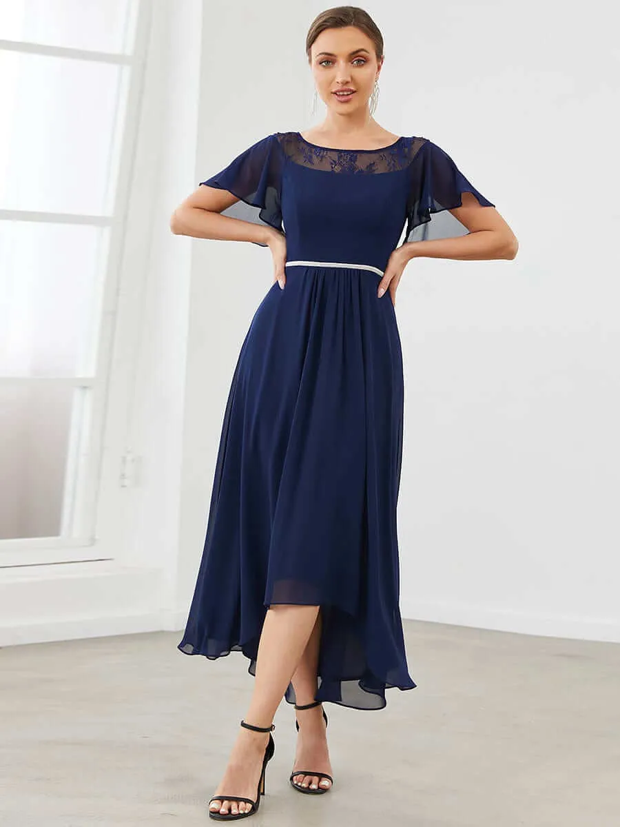 Connie navy chiffon tea length mother of the bride dress Express NZ wide