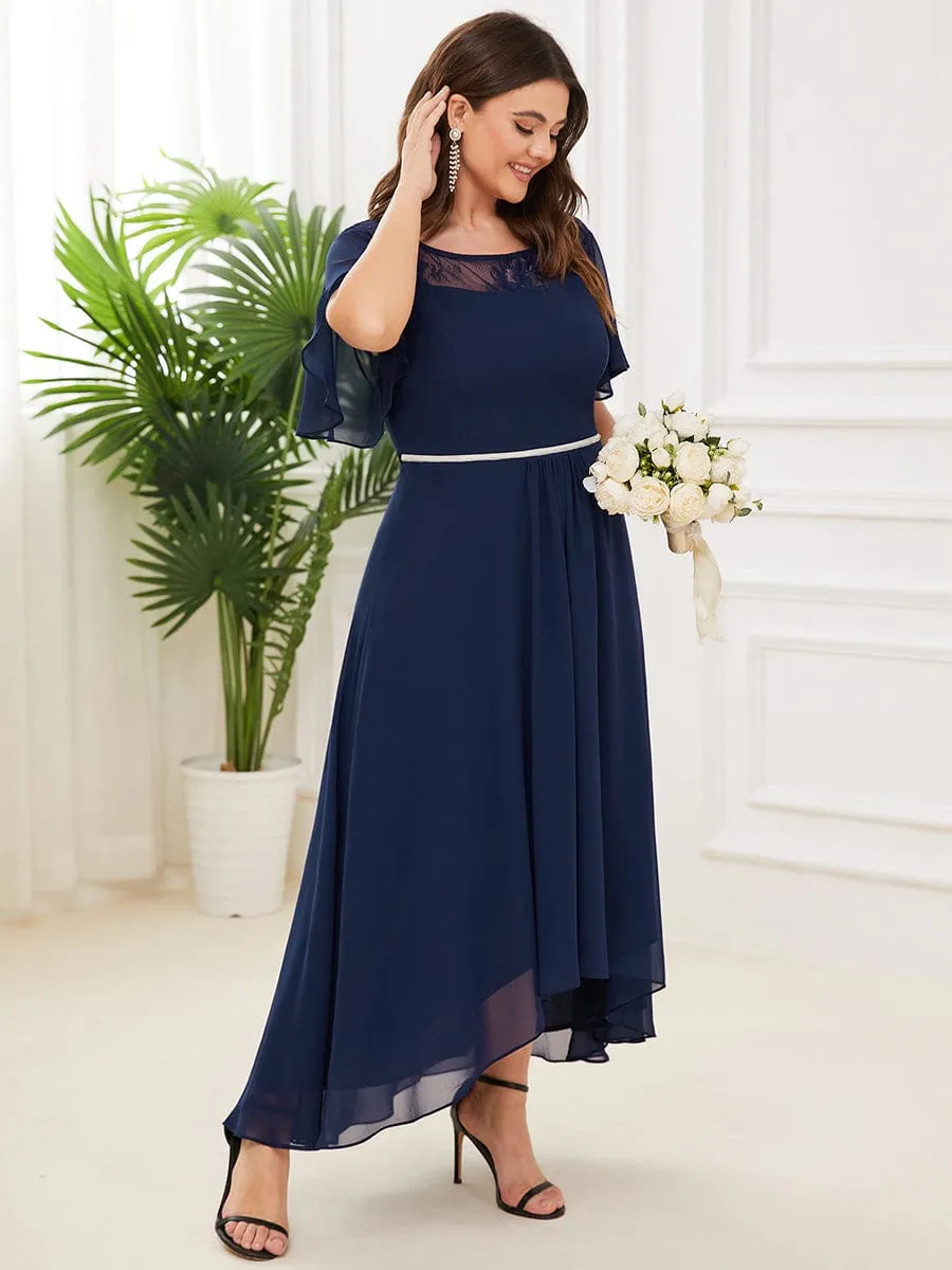 Connie navy chiffon tea length mother of the bride dress Express NZ wide