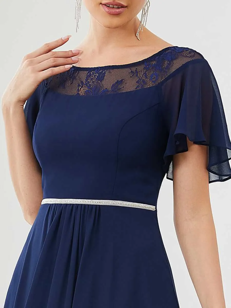 Connie navy chiffon tea length mother of the bride dress Express NZ wide